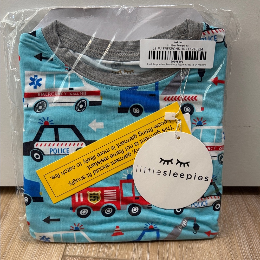 Little Sleepies Aqua Emergency Vehicle Pajama Set